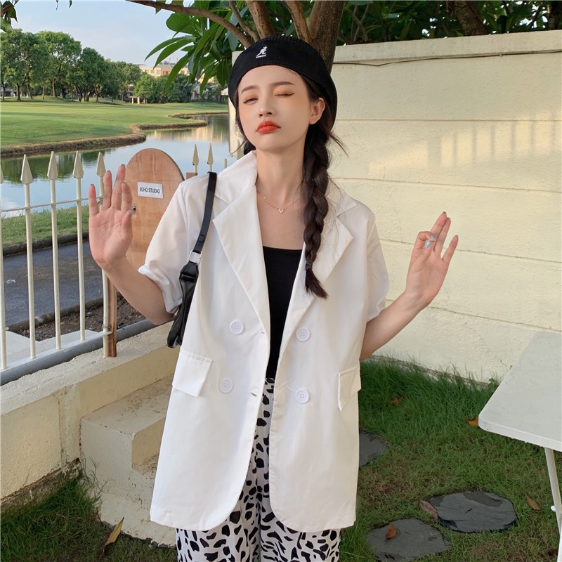 Áo khoác Blazer UNDERCOOL 1 lớp ngắn tay form rộng xinh xắn K31 - AV08
