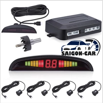 Cảm biến lùi 4 mắt siêu nhạy cho xe hơi, ô tô 12V, đủ màu đen bạc trắng