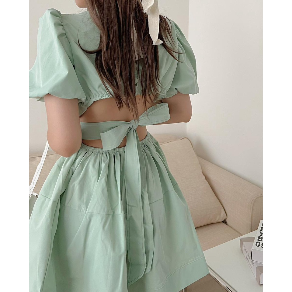 ĐẦM BO EO THẮT NƠ LƯNG NỮ THANH LỊCH, TÔN DÁNG MỀM MẠI | MEOINDAHOUSE