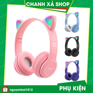 Tai Nghe Bluetooth P47 mz47 Hình Tai Mèo Dễ Thương Kèm mic Tiêu Chuẩn deerlu01