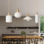 Đèn Chùm Led Bằng Đồng Thau Kiểu Xếp Ly Sáng Tạo Phong Cách Retro Nhật Bản Cho Quán Cà Phê / Phòng ngủ/ Bàn ăn/ Phòng khách Đèn thả trần — ảnh 2