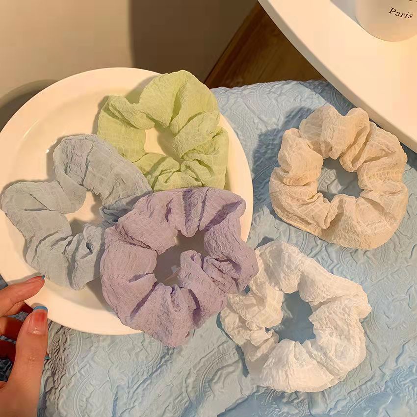 Scrunchies đeo tay cột tóc trơn hottrend