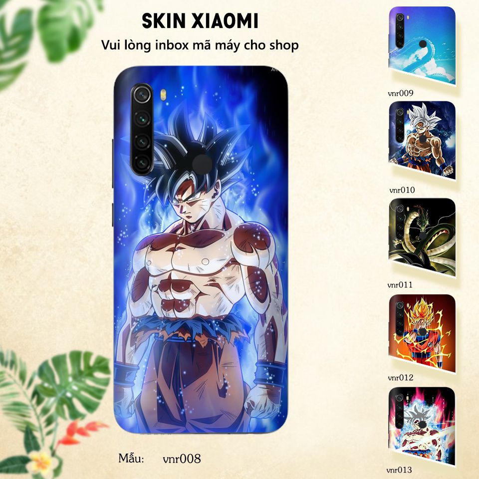 Miếng dán skin cho các dòng điện thoại Xiaomi Mi 8 - Mi 8 lite - Mi 9 in hình 7 viên ngọc rồng