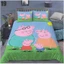 ST2 Peppa Pig Anime 3in1 Bộ Chăn Ga Gối Chăn Ga Gối Phòng Ngủ Thoải Mái Có Thể Giặt Được Nhà Phù Hợp Với TS2