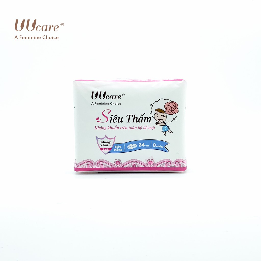 Ảnh Băng vệ sinh UUcare Singapore Young Girl Siêu thấm ban ngày 24cm 8 Miếng/Gói 4