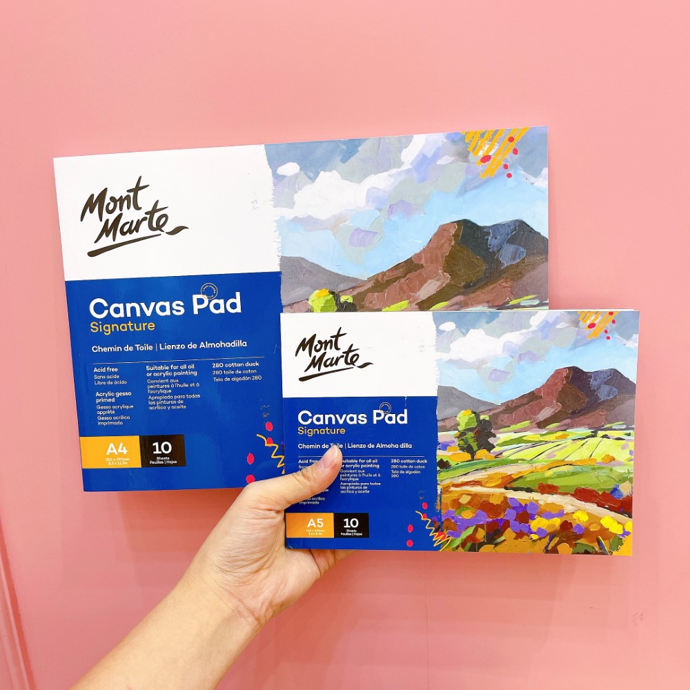 Tập sổ Canvas vẽ màu Acrylic, Sơn Dầu thương hiệu Mont Marte