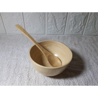 bát trộn kem đắp mặt nạ làm bằng tre.
