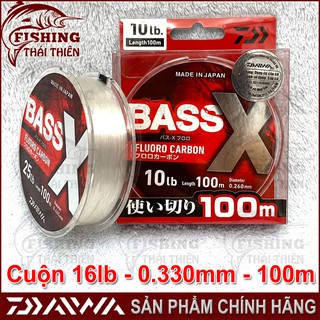 Dây Câu Cá Leader Daiwa Bass X 100% Fluoro Carbon Cuộn 100m Made In Japan