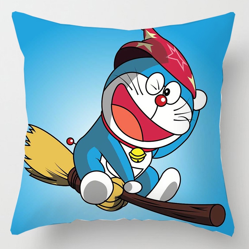 Vỏ gối in hình Doraemon đáng yêu kích thước 45x45cm