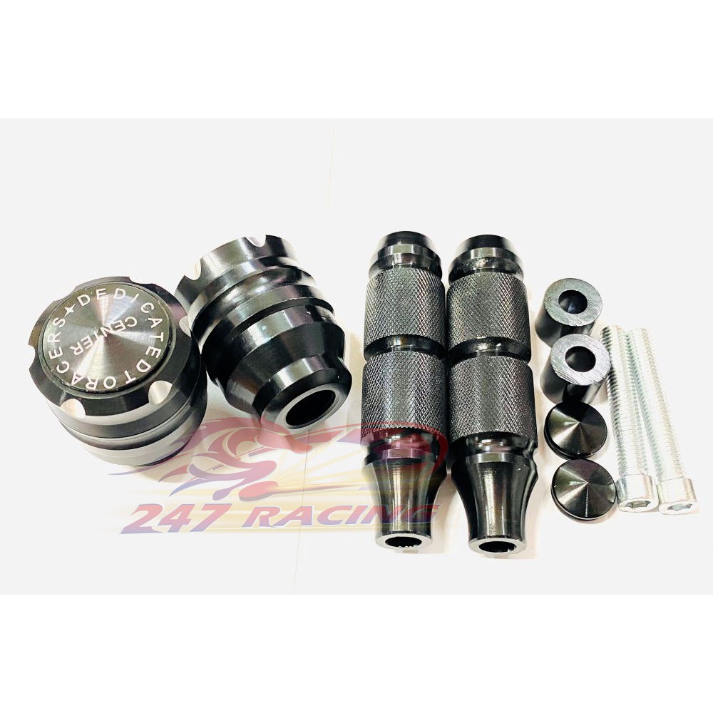 Combo Gù chống đổ trước sau màu ĐEN gắn xe máy Exciter,winner,sonic,wave,Satria,Raider.....