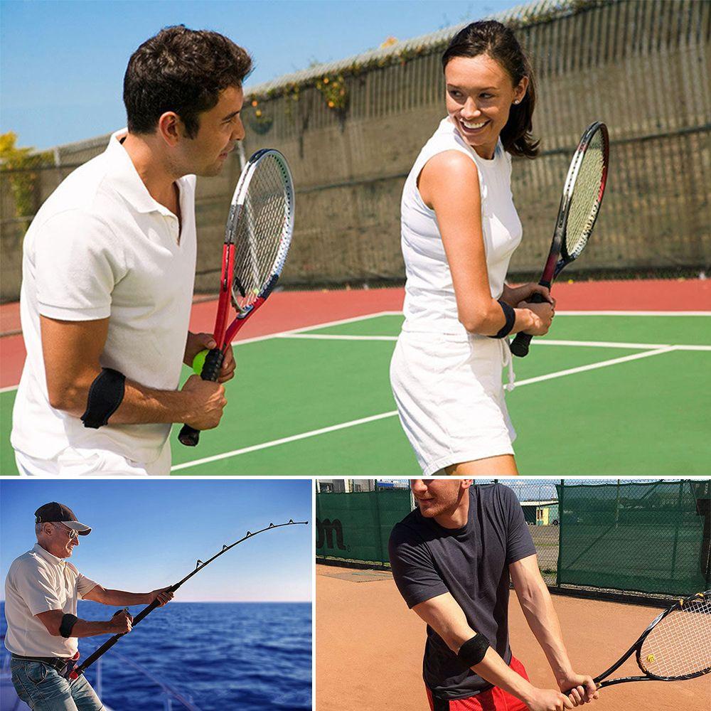Băng bảo vệ khuỷu tay có thể điều chỉnh, phù hợp cho golfer với miếng đệm giảm shock, cũng bảo vệ cổ tay và đầu gối.