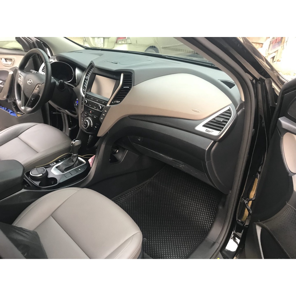 Thảm lót ô tô KATA cho xe Hyundai Santafe bản 7 chỗ (2013-2018) - Khít với sàn, Chống trơn, Không mùi, Không ẩm mốc