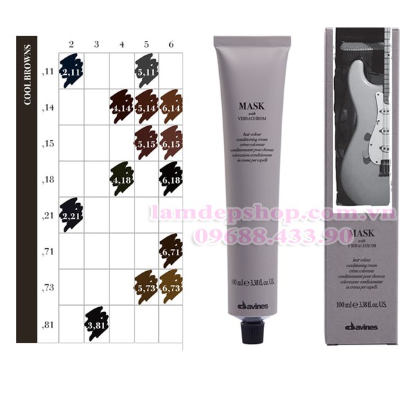 Nhuộm Tóc Davines Mask With Vibrachrom Mã Màu Nâu Lạnh /14 (100ml) (cần mua thêm trợ nhuộm)