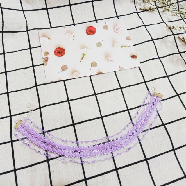 Choker ren màu tím (sẵn)