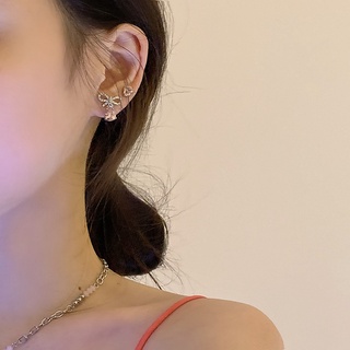 Đôi Bông Tai Hình Nơ Trái Tim Đính Đá Thời Trang Cho Nữ