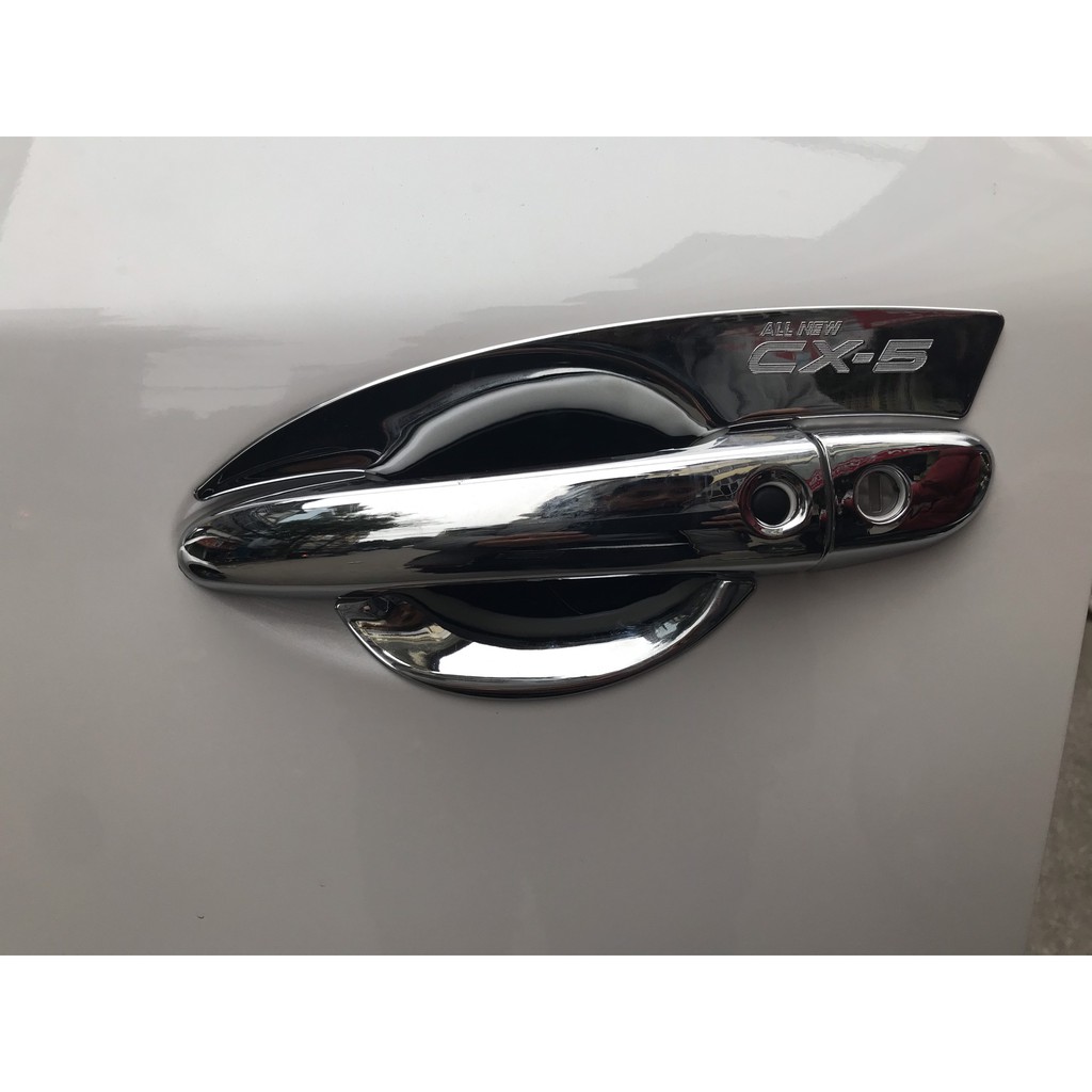 Ốp tay nắm, hõm cửa xe Mazda Cx5, CX-5 2014 - 2017, 2018 - 2025 Nhựa ABS mạ crom cao cấp, bản có khóa từ