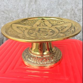 Mâm Bồng Chữ Thọ 20cm Mâm Quả Đào 18cm Bằng Đồng