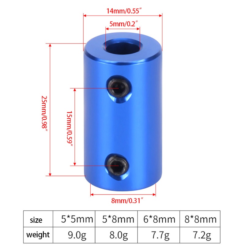 Khớp nối hợp kim nhôm PPY D14L25 5x5 5x8 6x8 8x8mm cho động cơ bước 42