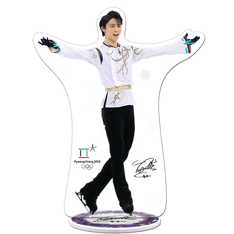 HK1 Yuzuru Hanyu Acrylic Ban Mùa Đông Olympic Nhân Vật Hành Động Đồ trang trí Búp Bê Trang Trí Nhà Trang Trí Hai Mặt HD In KH1