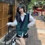 FREESHIP ÁO GILE KẺ SỌC CÀI CÚC VINTAGE NÂU XANH ĐEN