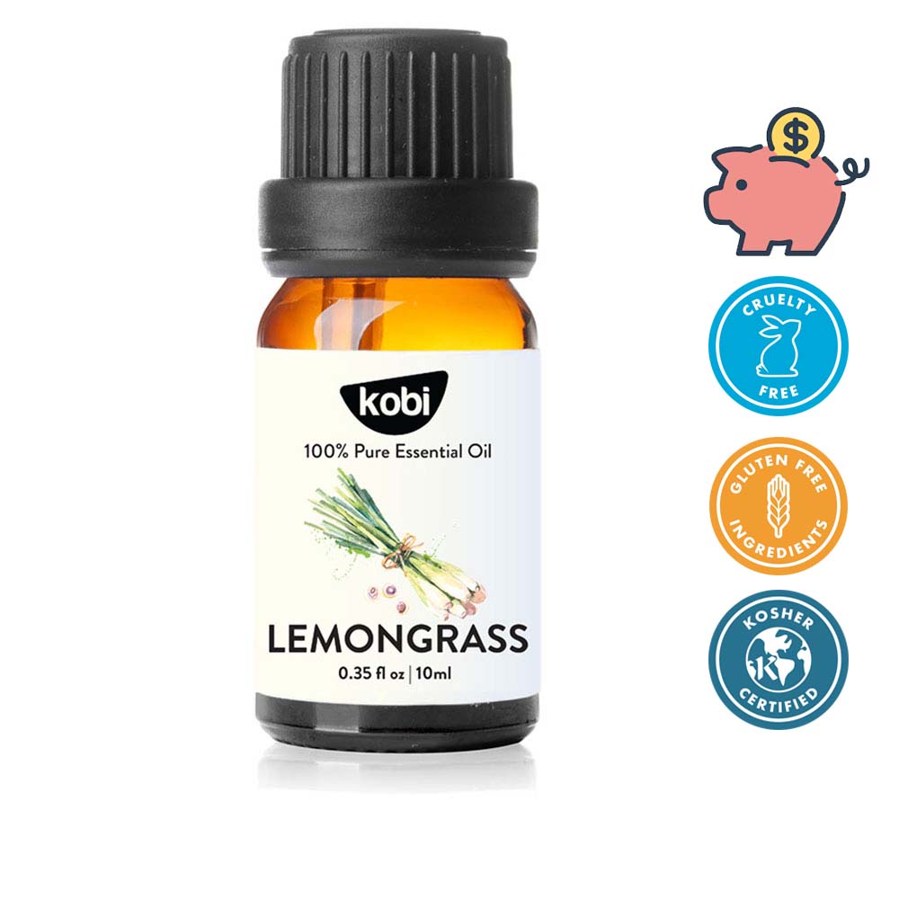 Tinh dầu Sả Chanh Kobi Lemongrass essential oil giúp khử mùi, thơm phòng, đuổi, chống và diệt muỗi - 10ml