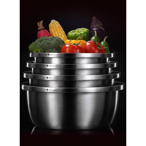 Thau inox 304 SSGP lọai mờ cao cấp đồ dùng nhà bếp