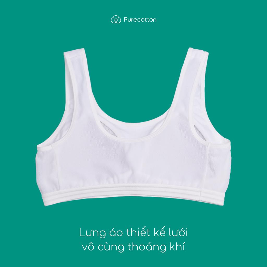 Ảnh Áo lót học sinh Purecotton MÀU XÁM cho bé gái mới lớn chất liệu cotton kiểu dáng chui đầu - đệm mỏng 4