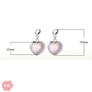 Bông tai trái tim đá nhân tạo hồng BHBT69