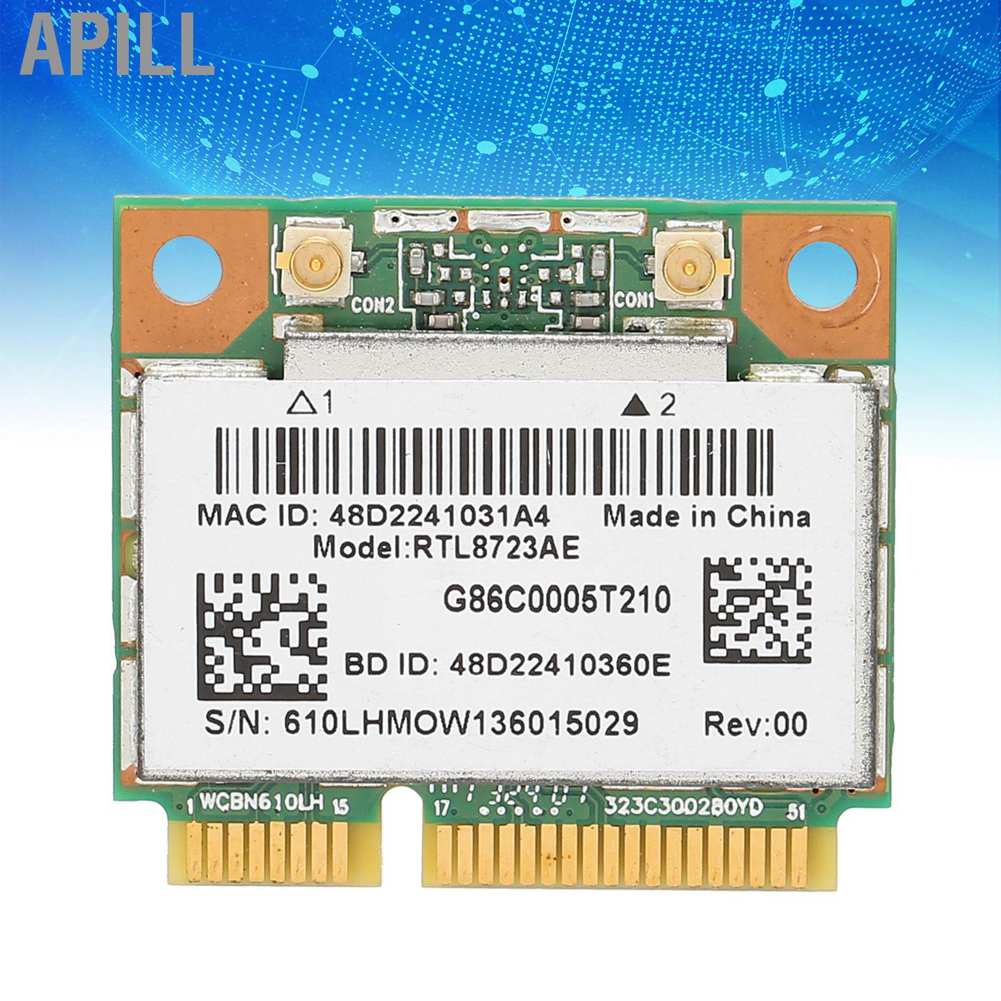 Thẻ Mạng Không Dây Apill Rtl8723Ae 300m + Bluetooth4.0 Half Mini Pci-E Wlan Wifi