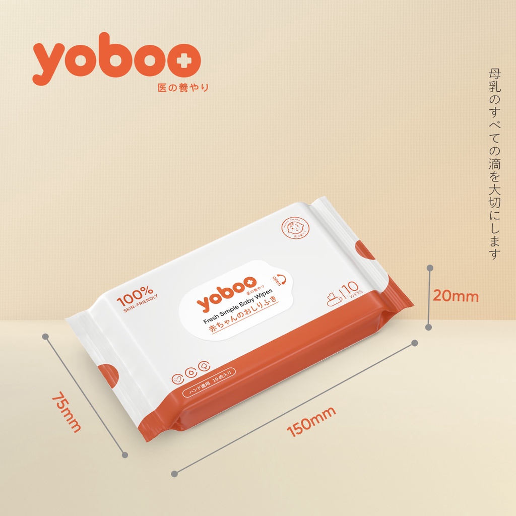 Mô tả 1 GÓI Khăn giấy ướt Yoboo YB-078 gói 10 tờ dịu nhẹ, không cồn và hương liệu, an toàn khi sử dụng cho bé-Hàng chính hãng - 10