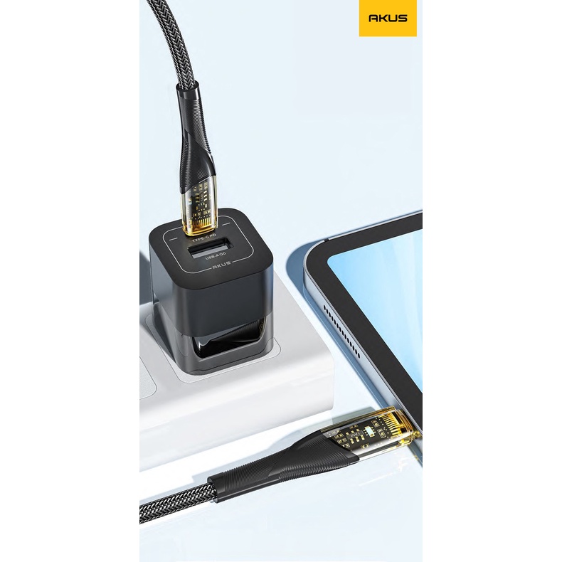 Ảnh Dây cáp sạc nhanh 66W type-C to Type-C AKUS - D59 - Hàng chính hãng - BH 12 tháng 2