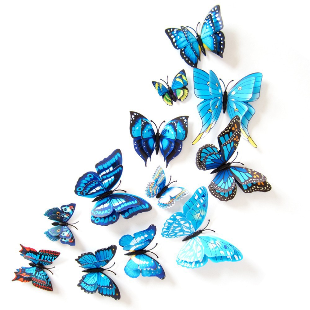 Hình dán bươm bướm 3d với 2 lớp cánh trang trí tường | Shopee Việt Nam