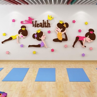 Tranh dán tường mica dán nổi trang trí phòng tập thể dục, yoga ...