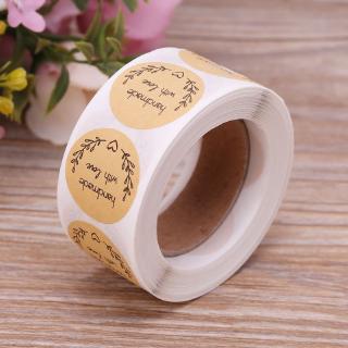 Set 500 Nhãn Dán Tự Nhiên Hình Tròn In Chữ Handmade