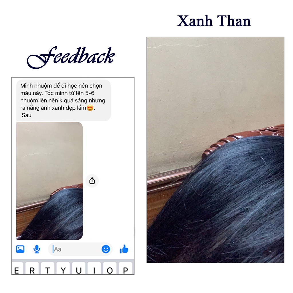 Thuốc nhuộm tóc màu Xanh Than 100ml màu nhuộm lên chuẩn tone