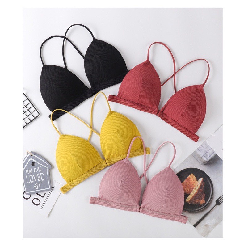 Áo bra nữ 2 dây không gọng mảnh chéo lưng gợi cảm đệm mút mỏng ôm ngực đẹp và dễ thương LANIXA B715