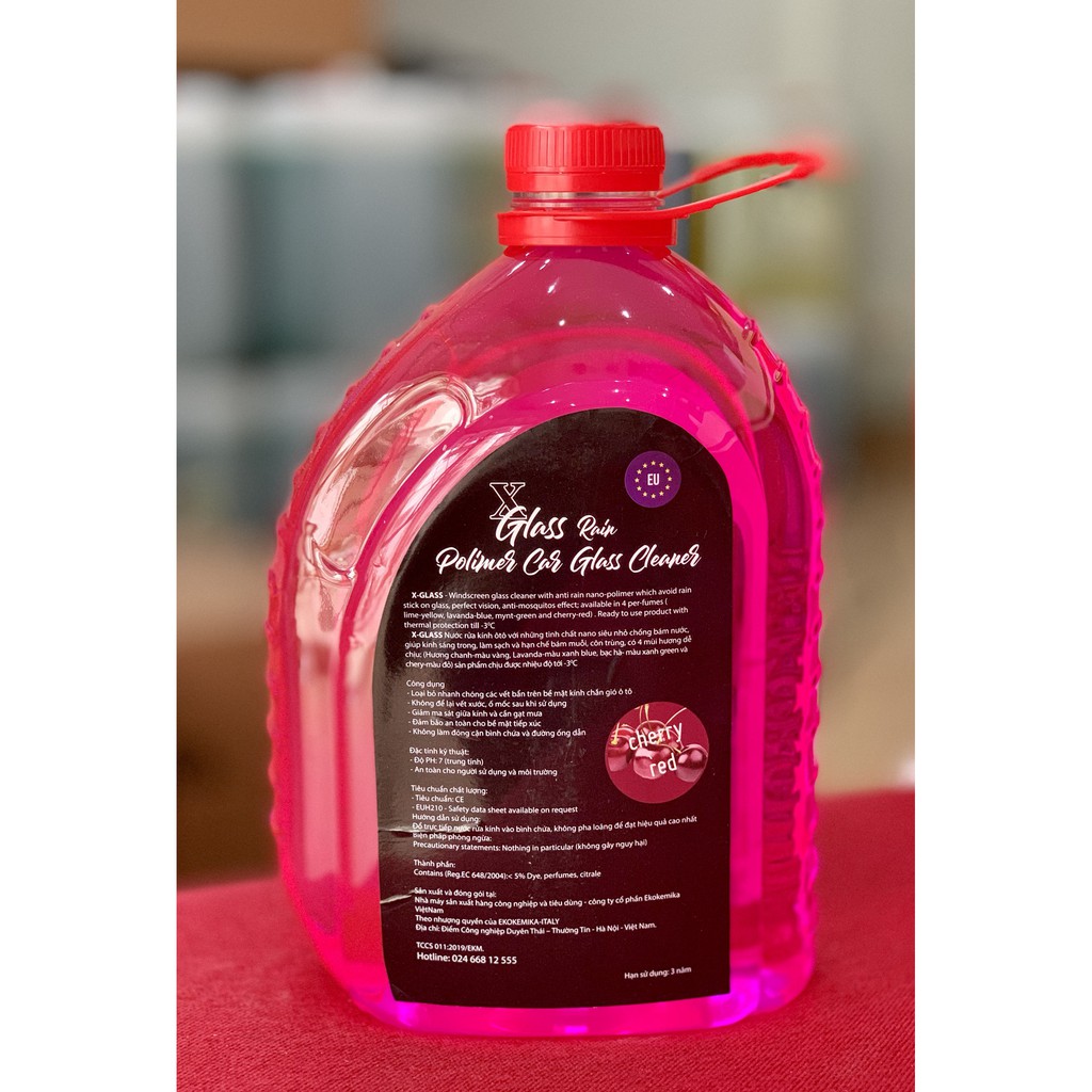 NƯỚC RỬA KÍNH Ô TÔ CAO CẤP XGLASS CHERRY -3.2L THƯƠNG HIỆU EKOKEMIKA