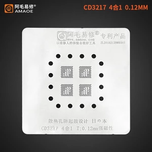 0.12MM 4 TRONG 1 Amaoe BGA Reballing Stencil CD3217 CD3217B12 Cho Mac Pro A2159 A1989 A1990 A1708 A1706 Mainboard Dụng Cụ Sửa Chữa