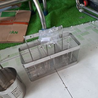 Ống đựng đũa muỗng 2 ngăn inox 304 - Giỏ đũa inox 304