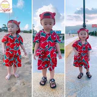 Đồ bộ em bé vải kate mẫu dưa hấu