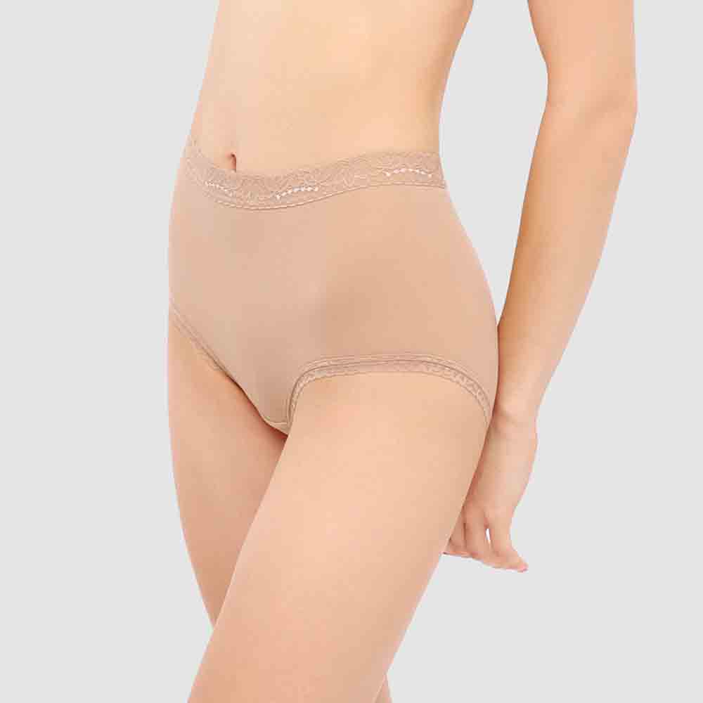 Quần lót nữ Wacoal IEC3200 - EC3200 Cotton Blend Êm bền cao cấp boy short, lưng cao ngang rốn, quần cotton