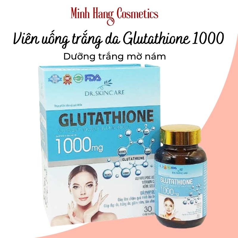 viên uống trắng da l glutathione 1000mg Viên uống trắng da GLUTATHIONE 1000mg, Viên uống đẹp da chính hãng hỗ trợ  nâng tone dưỡng trắng mờ nám hiệu quả