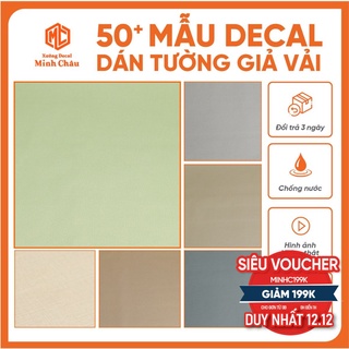 Giấy dán tường giả vải sang trọng bề mặt nhám chống thấm nước tự dính, decal dán tường phòng khách, phòng ngủ