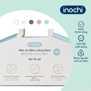 Móc áo đầm vuông Inochi - Hara 180( set 10 chiếc) màu Trắng ngọc/Trắng kem/ Ghi sữa/Hồng nhạt/Xanh