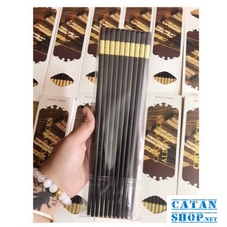 Bộ 10 Đôi Đũa Hợp Kim Mạ Vàng Hàn Quốc-GD557-DuaVang