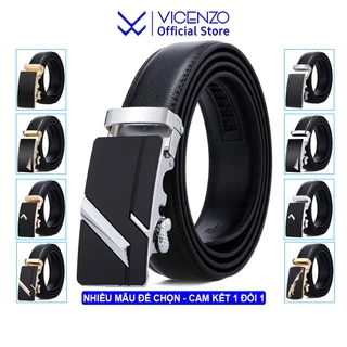 Thắt Lưng Nam Cao Cấp Dây Da Mềm Khóa Tự Động Chống Rỉ, Dây Nịt Thắt Lưng Da Nam Vicenzo Bảo Hành Lỗi 1 Đổi 1