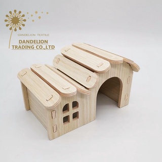 [DELION] Hamster Accessorie Swing Seesaw Tổ nhỏ Gỗ nguyên khối Nhà nhỏ Tổ ngủ Đồ chơi gấu lụa vàng