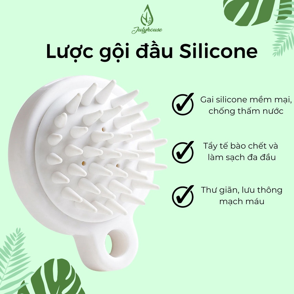 Ảnh Lược gội đầu Julyhouse làm sạch da đầu màu trắng chất liệu Silicone mềm 4