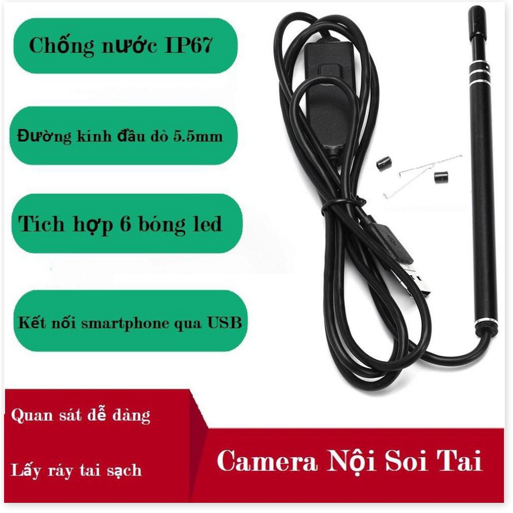 dung cu lay ray tai camera chinh hang 3 trong 1 co den led noi soi tai mui hong co ket noi voi dien thoai may tin