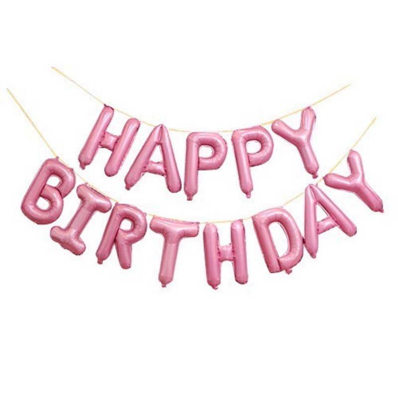 Chữ Happy Birthday bằng bóng trang trí sinh nhật cho bé trai bé gái người lớn  - Kem Shop K129